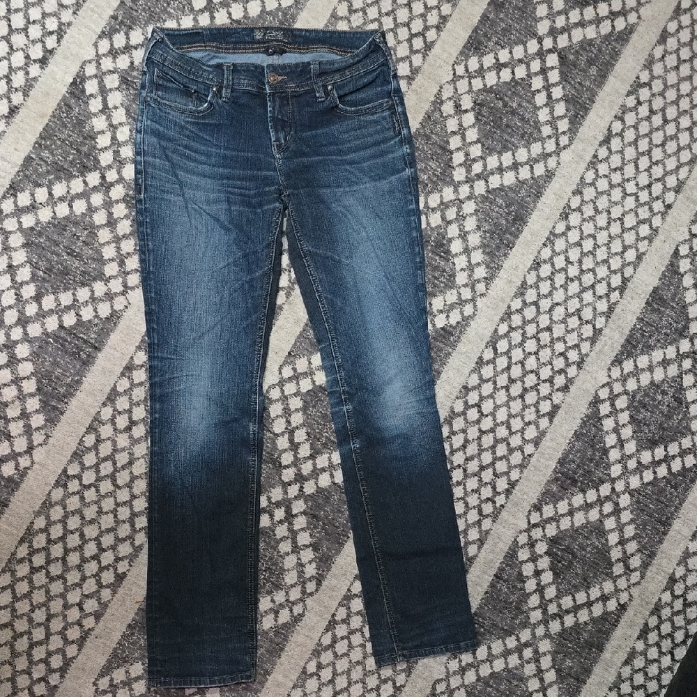 EUC - SILVER AIKO MID STRAIGHT BLUE JEANS